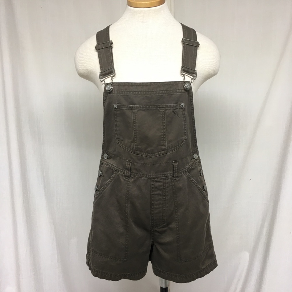 No Boundaries Olive Overall Shorts